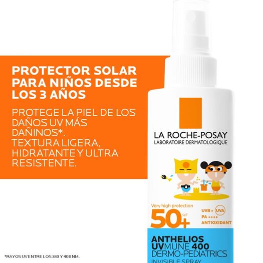 Protector Solar Niños Anthelios UV Mune 400 Dermo-Pediatrics Invisible Spray FPS 50+, , large image number 2