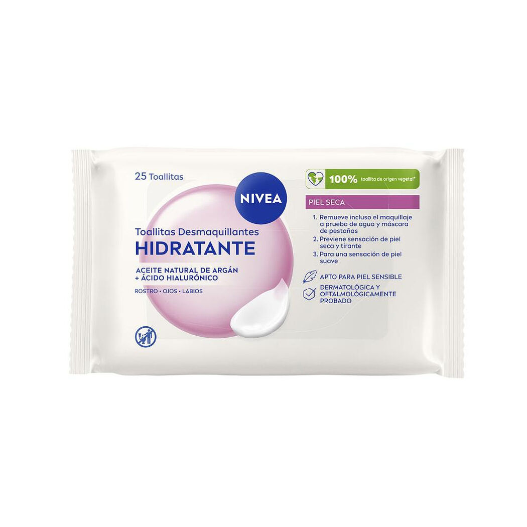 Toallitas Desmaquillantes Faciales Nivea Piel Seca 25uds, , large image number 1