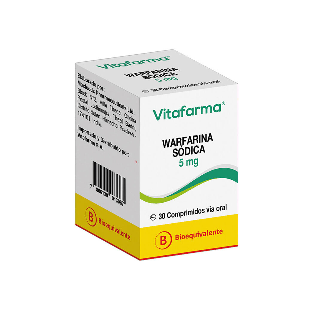 Warfarina S&oacute;dica (B) 5mg 30 Comprimidos, , large image number 0