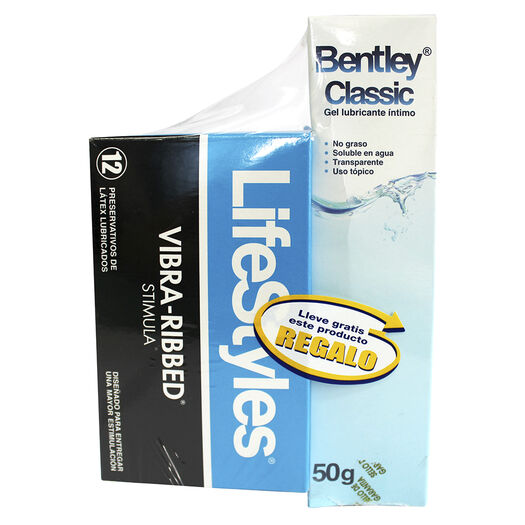 Pack Preservativos Lifestyles 12 Unidades + Bentley Gel 50 g x 1 Pack, , large image number 0