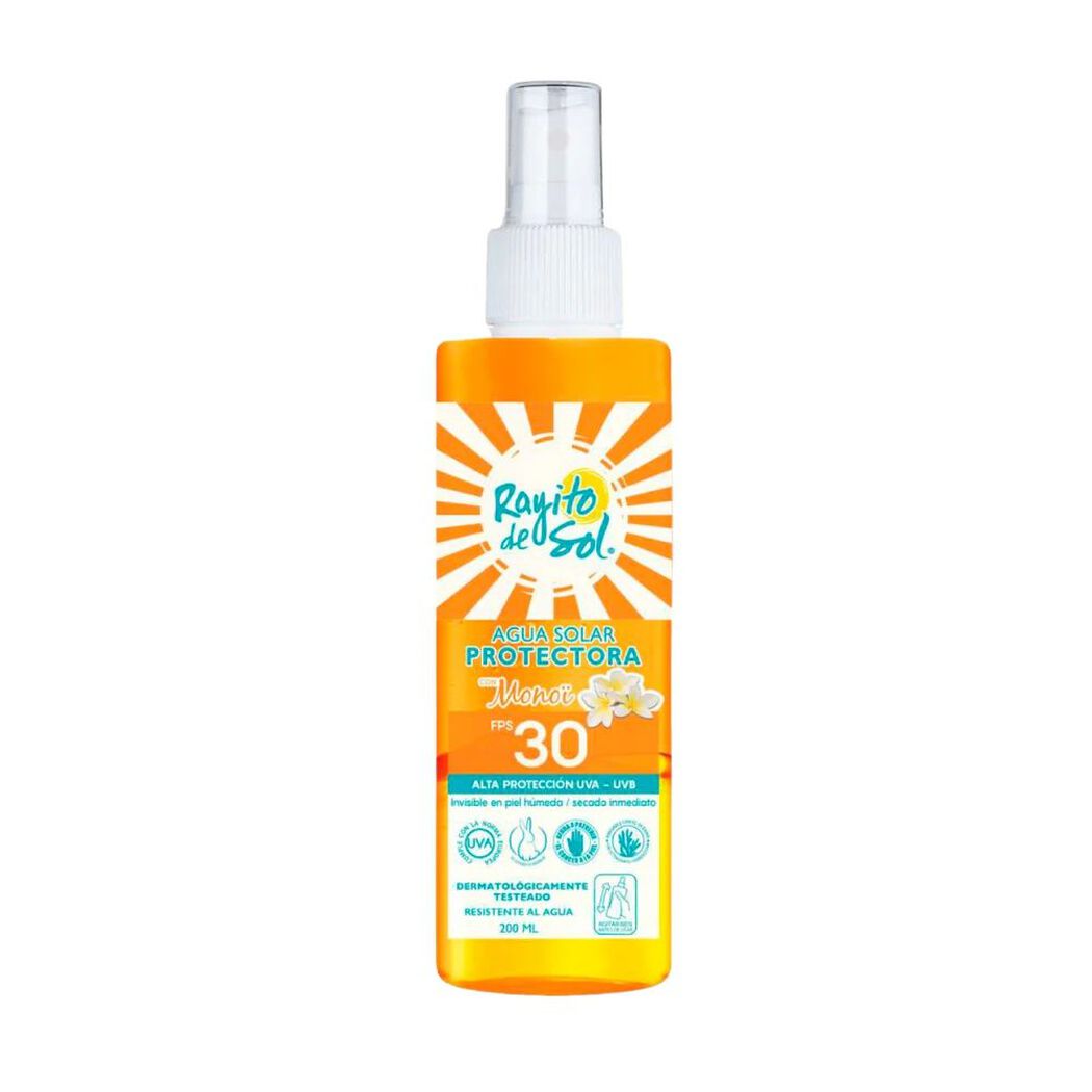 Protector Solar Rayito de Sol Agua Protectora Monoi FPS 30 200 Ml, , large image number 0