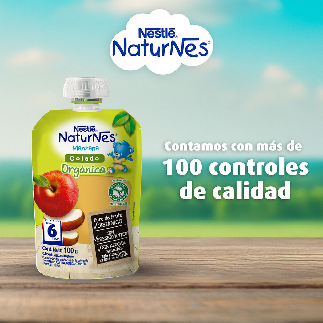 Compota Org&aacute;nica Pouch Naturnes Manzana 100 g, , large image number 4