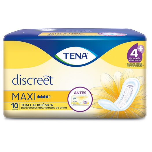 TENA Toallas para incontinencia Mujer Maxi 10 unidades, , large image number 1