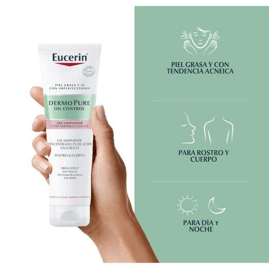 Eucerin Gel Limpiador Dermopure Concentrado Triple Efecto 150 ml, , large image number 2