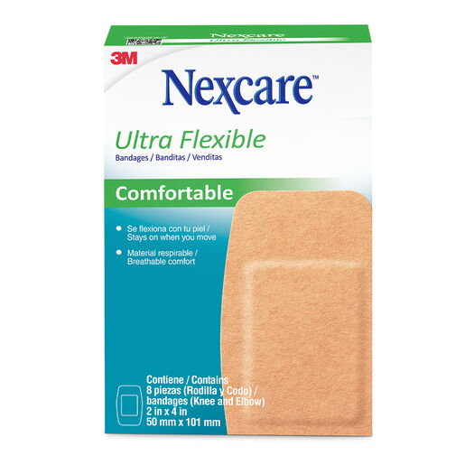 Nexcare¿ Parche Ultra Flexibles Codo Rodilla, 8 un, , large image number 0