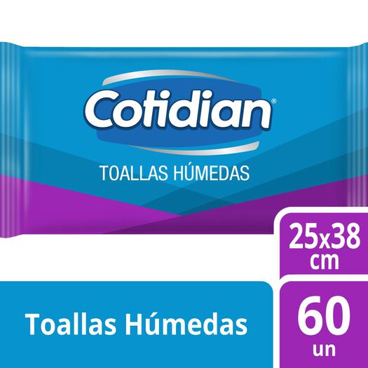 Cotidian Toallitas Húmedas Extra Grande x 60 Unidades, , large image number 0