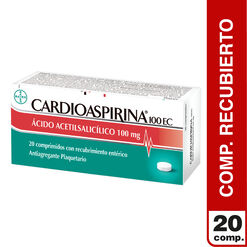 Cardioaspirina EC 100 mg x 20 Comprimidos Con Recubrimiento Entérico