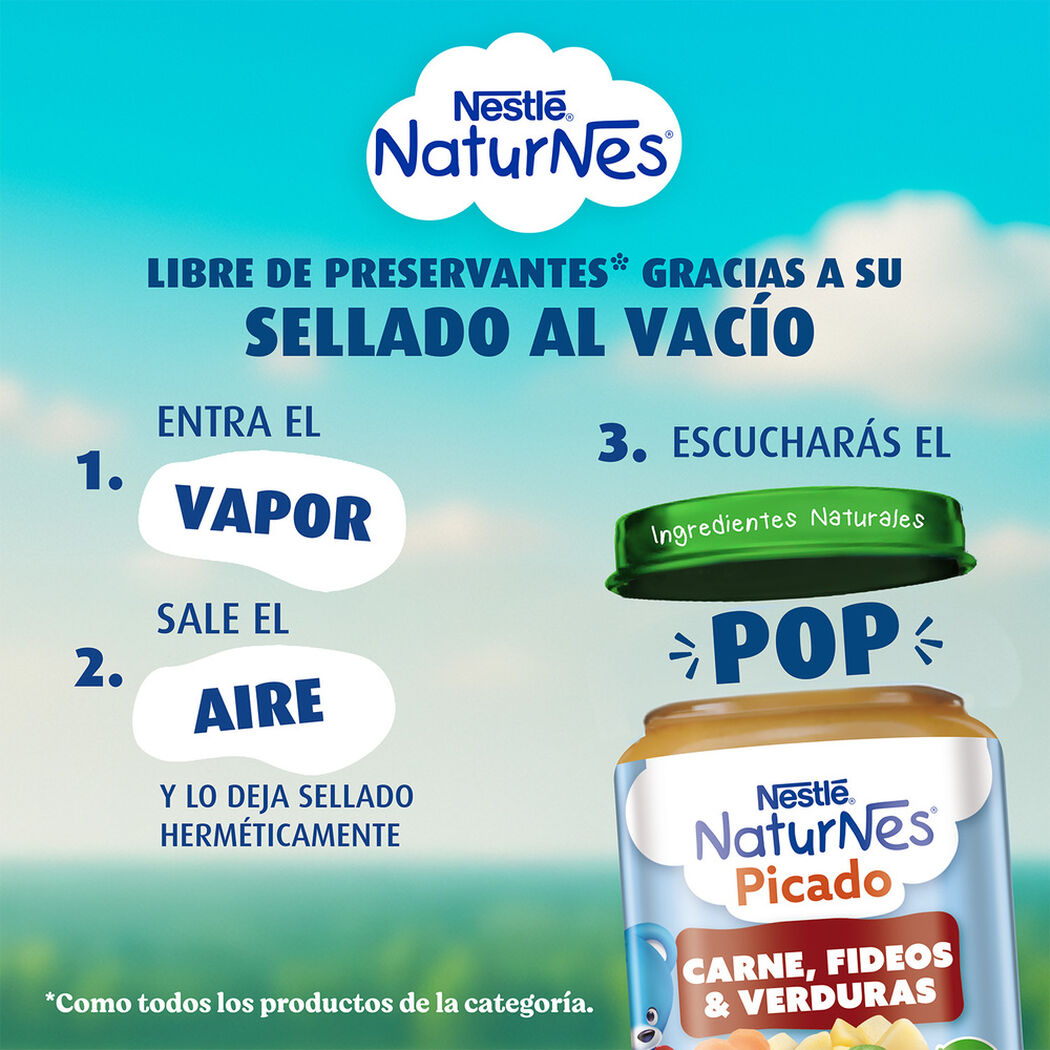 Picado Nestle Carne, Fideos y Verdura Frasco 9+ Meses 215 g, , large image number 3