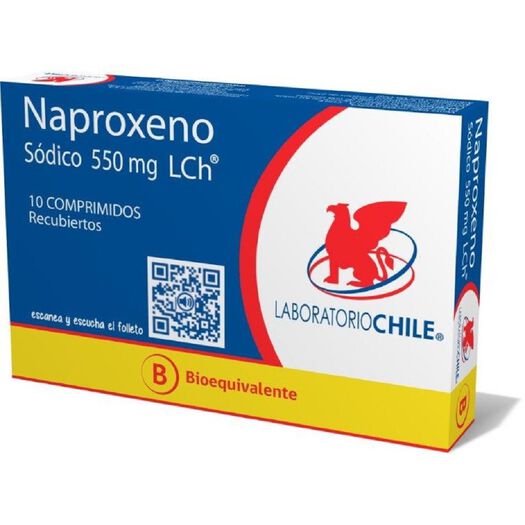 Naproxeno Sodico 550 mg x 10 Comprimidos Recubiertos CHILE, , large image number 0