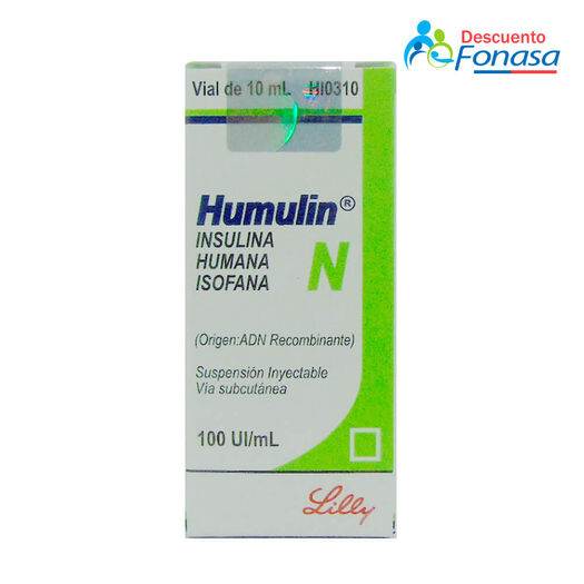 Insulina Humulin N 100 UI/mL Suspension inyectable x 1 Frasco Ampolla, , large image number 0