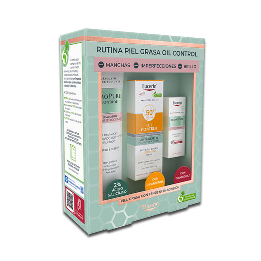 EUCERIN Pack Rutina Piel Grasa Gel Dermopure + Mini Triple Effect + Oil Control, , large image number 2