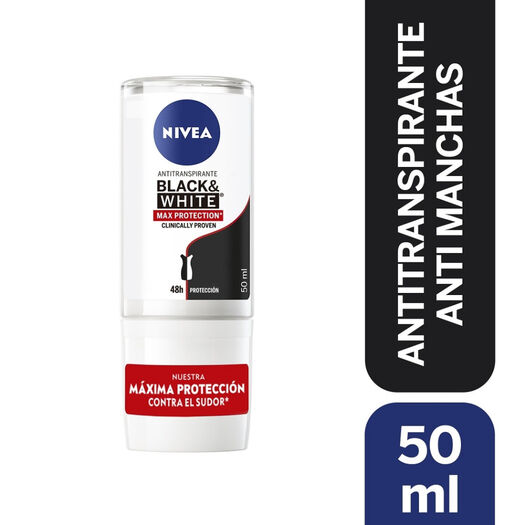 Desodorante Nivea Roll On Black&White Máxima Protección 50ml, , large image number 0