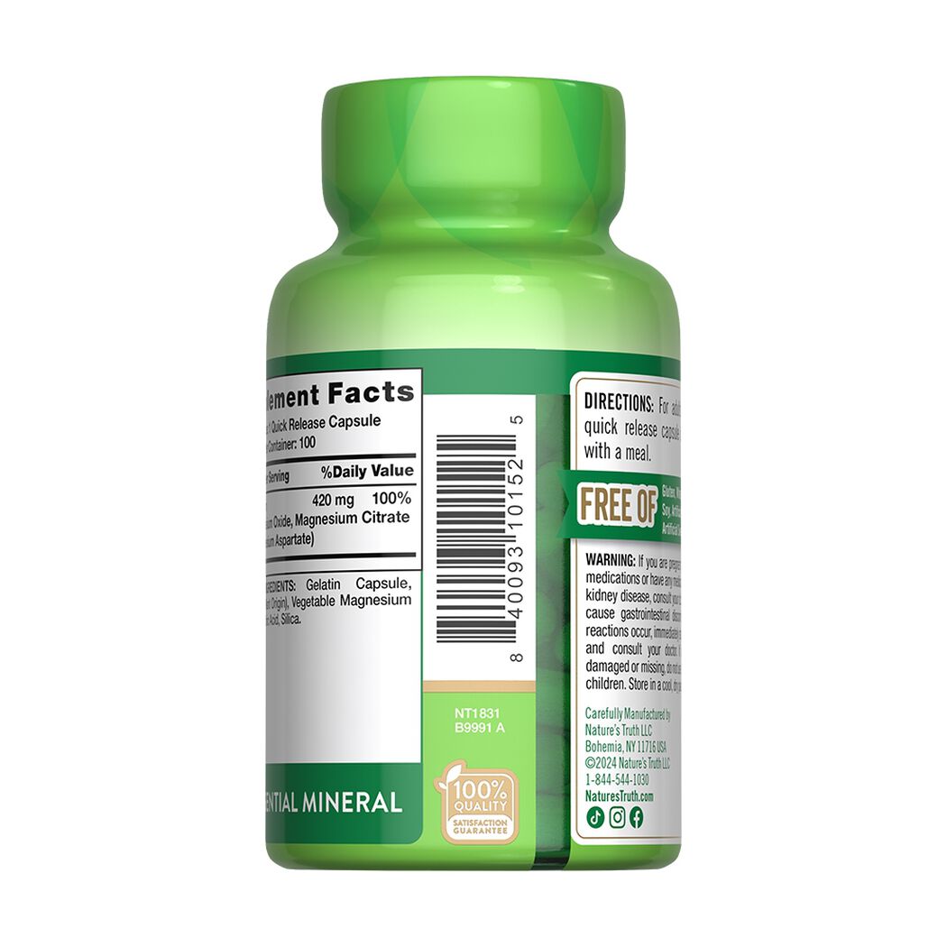 Triple Magnesio Complejo 3-en-1 100 C&aacute;psulas de R&aacute;pida Absorci&oacute;n, , large image number 4