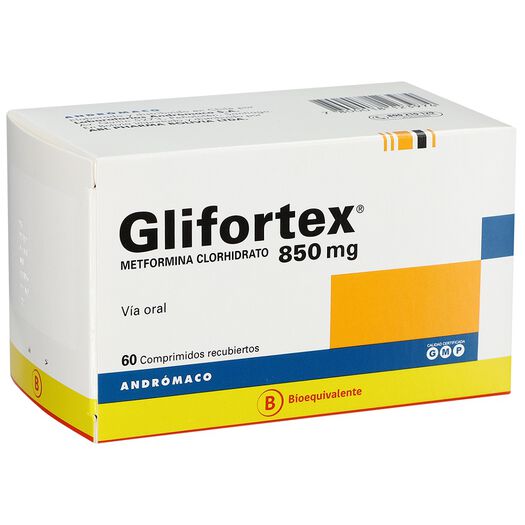 Glifortex 850 mg x 60 Comprimidos Recubiertos, , large image number 0