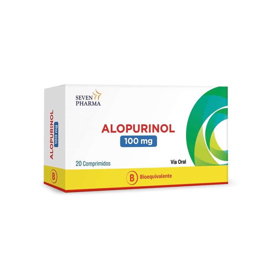 Alopurinol 100 mg x 20 Comprimidos SEVEN PHARMA CHILE SPA, , large image number 0