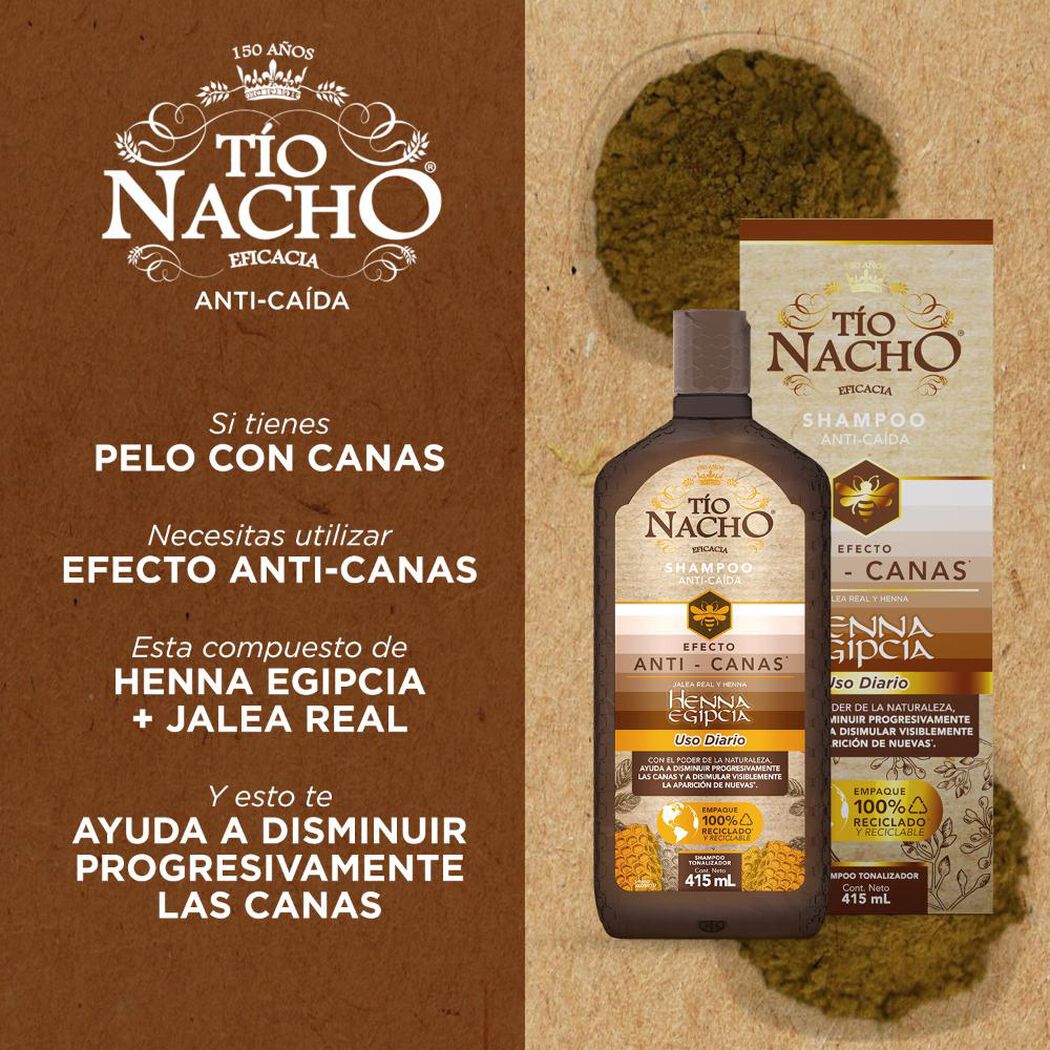 Shampoo Tio Nacho Henna Anticanas 415 mL + Acondicionador 415 mL, , large image number 2