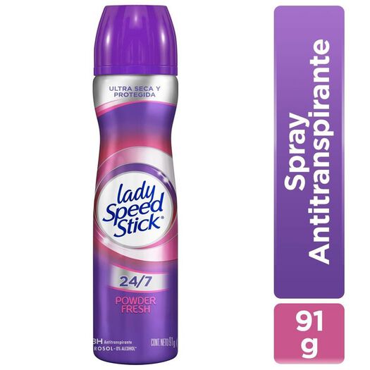 Lady Speed Stick Desodorante Spray Powder Fresh 24:7 x 91 g, , large image number 0