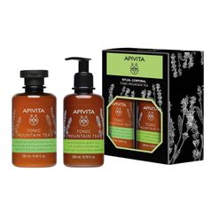 Set Gel Apivita Tonic Mountain Tea de Ducha 250 mL + Crema Corporal 200 mL