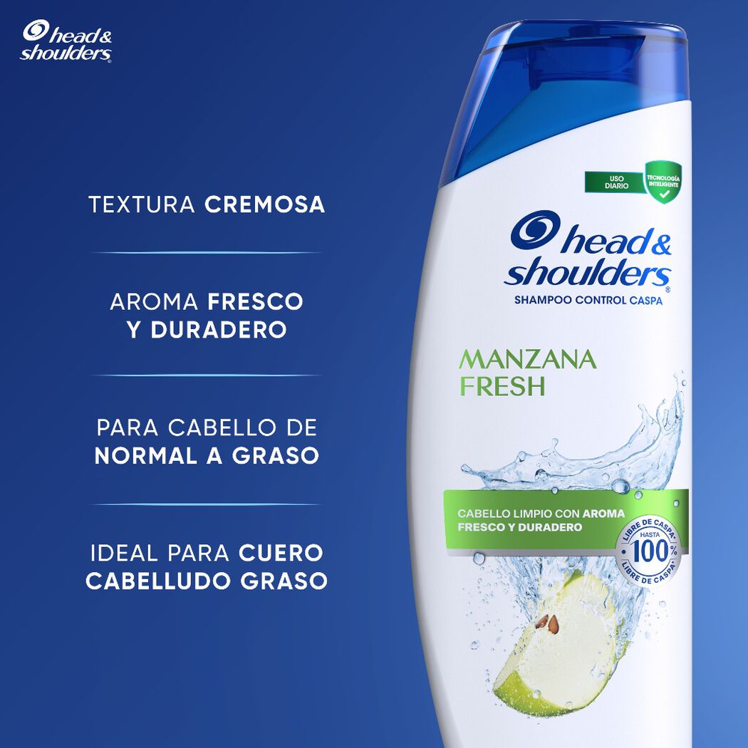 Shampoo Head & Shoulders Manzana Fresh Pack 2 x 375 ml, , large image number 4