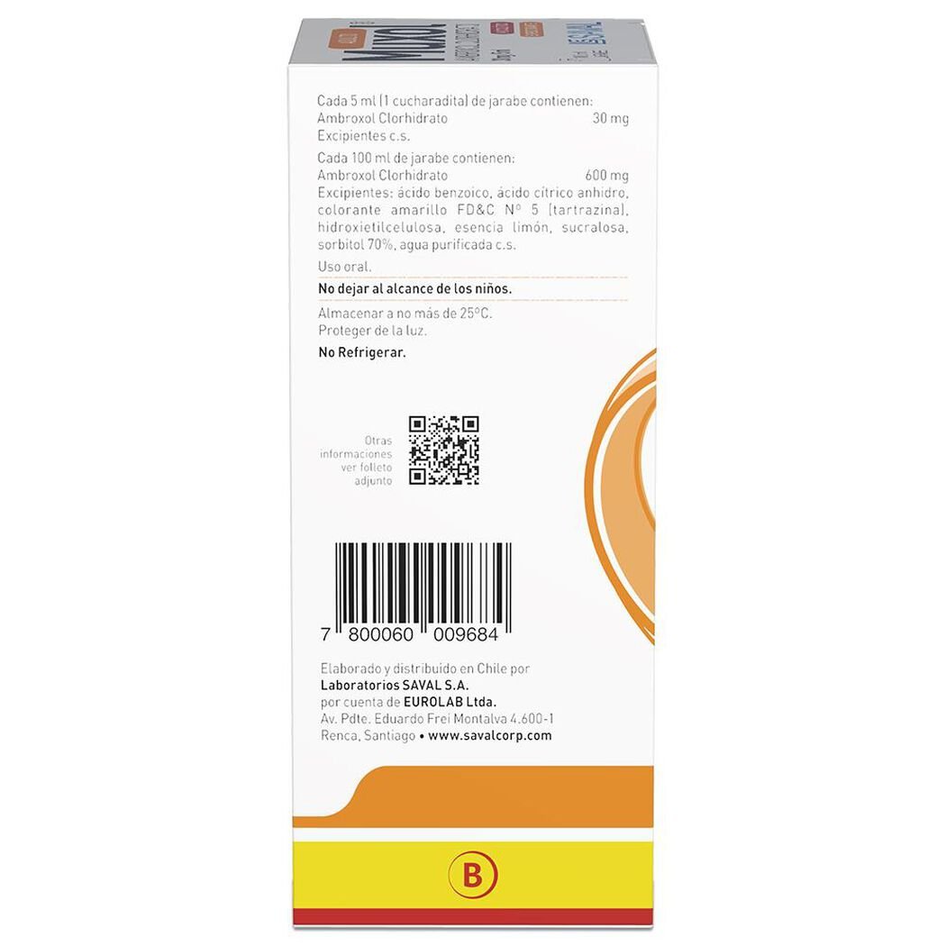 MUXOL JARABE ADULTO Ambroxol Clorhidrato 600 mg 100 ml, , large image number 2