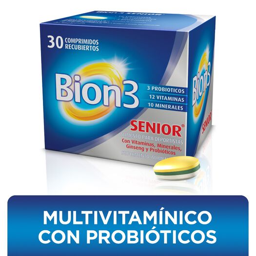 Multivitamínico con Minerales y Probióticos Bion3 Senior 30 Comp, , large image number 0