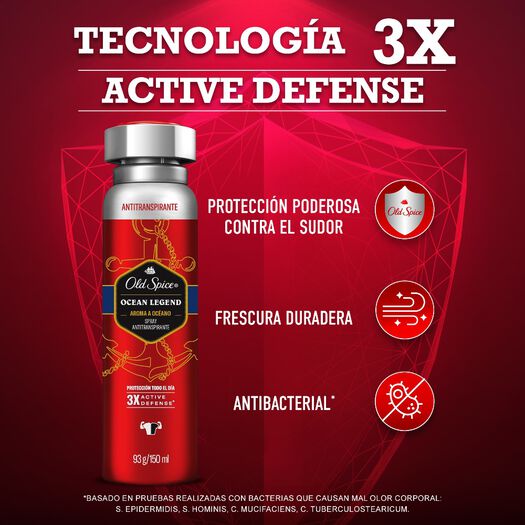 Antitranspirante Old Spice en Spray Ocean Legend 93 g, , large image number 1