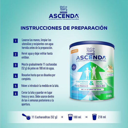 Complemento Nutricional Ascenda  Vainilla 800g , , large image number 1