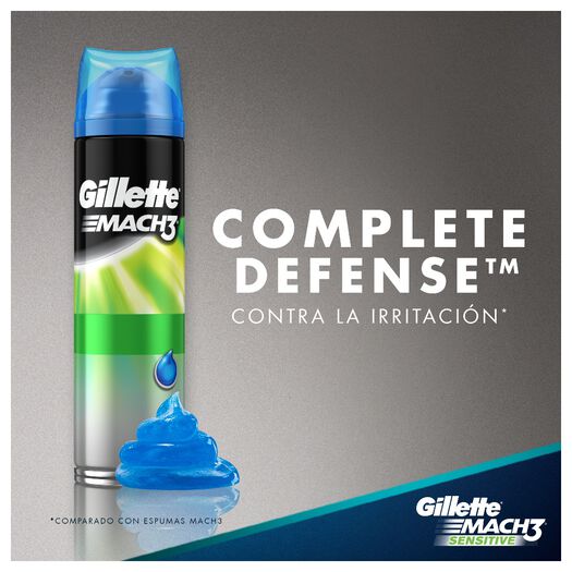 Espuma de Afeitar Gillette Mach3 Sensitive 200 mL 2 un, , large image number 1