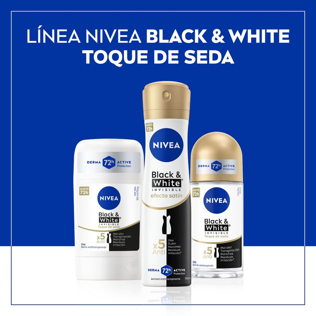 Desodorante Nivea Roll On Black & Whita Invisible Toque Seda 50 mL, , large image number 4