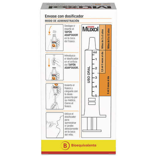 MUXOL JARABE PEDIÁTRICO Ambroxol Clorhidrato 300 mg 100 ml, , large image number 3