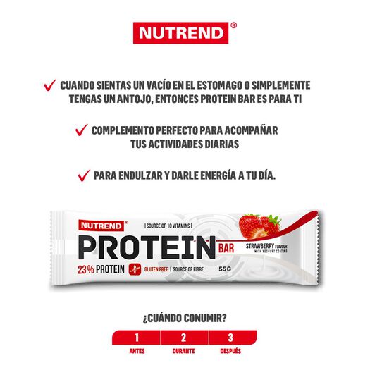 Nutrend Protein Bar Strawberry x 55 g Barra, , large image number 2