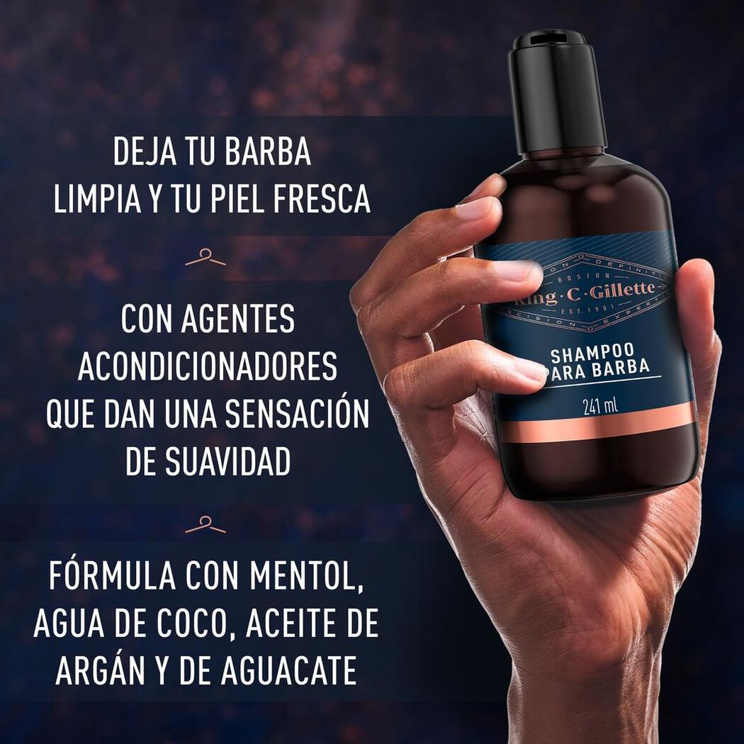 Shampoo Gillette Barba King C 241 mL, , large image number 2
