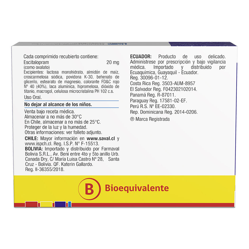 CELTIUM Escitalopram 20 mg 30 comprimidos, , large image number 1