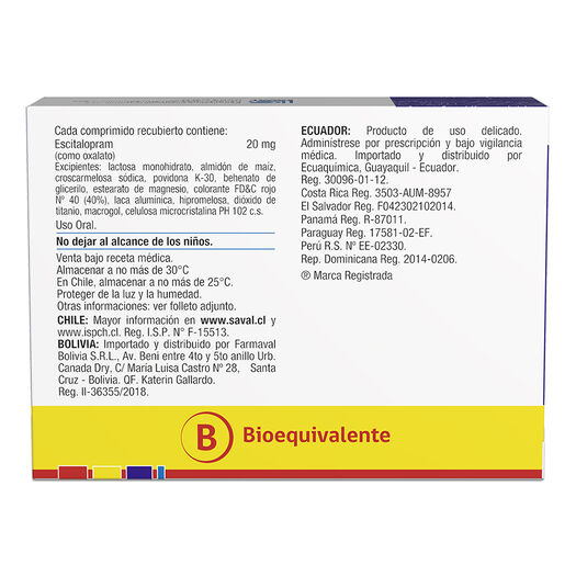 CELTIUM Escitalopram 20 mg 30 comprimidos, , large image number 1