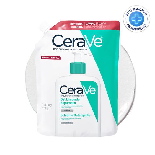 Gel Limpiador Espumoso Cerave Recarga 473 mL, , large image number 0