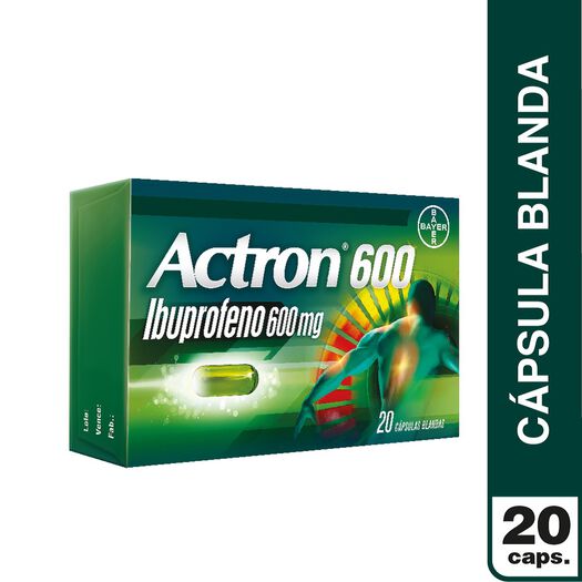 Actron 600 mg x 20 Cápsulas Blandas, , large image number 0