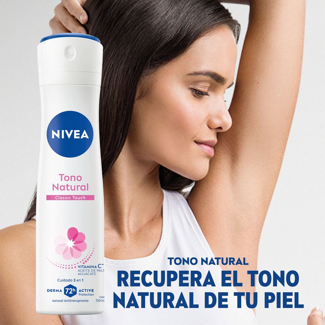 Desodorante Nivea Spray Aclarado Natural Classic Touch 150 mL, , large image number 2