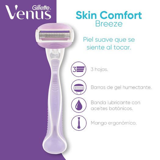 Máquina de Afeitar Mujer Gillette Venus Breeze con 3 Hojas 1 Un, , large image number 1