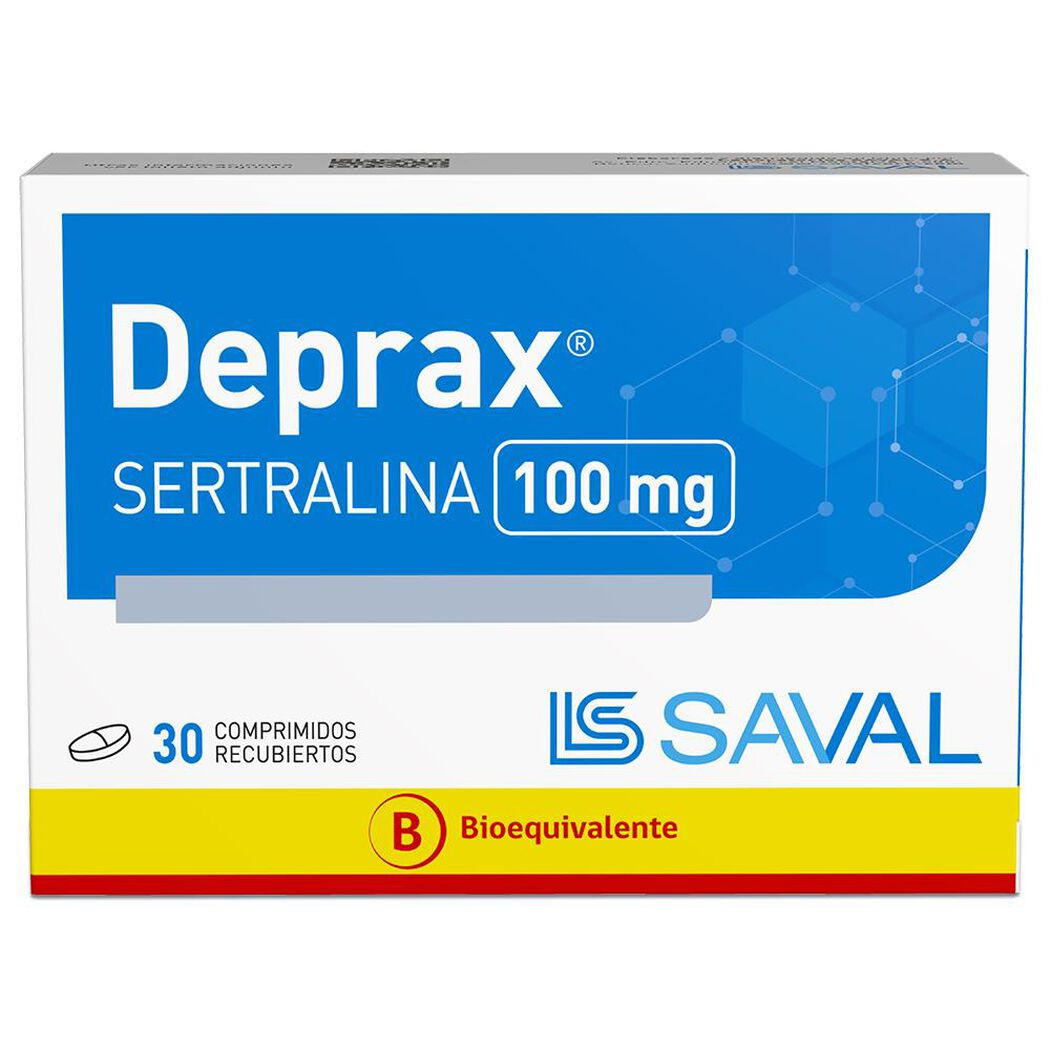 DEPRAX Sertralina 100 mg 30 Comprimidos Recubiertos, , large image number 0