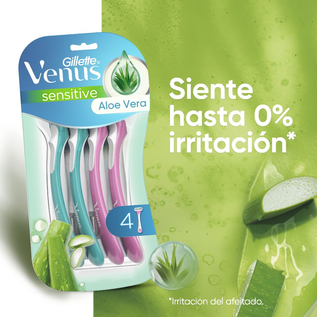 M&aacute;quina Afeitar Mujer Gillette Venus Sensitive 4 Uds, , large image number 2