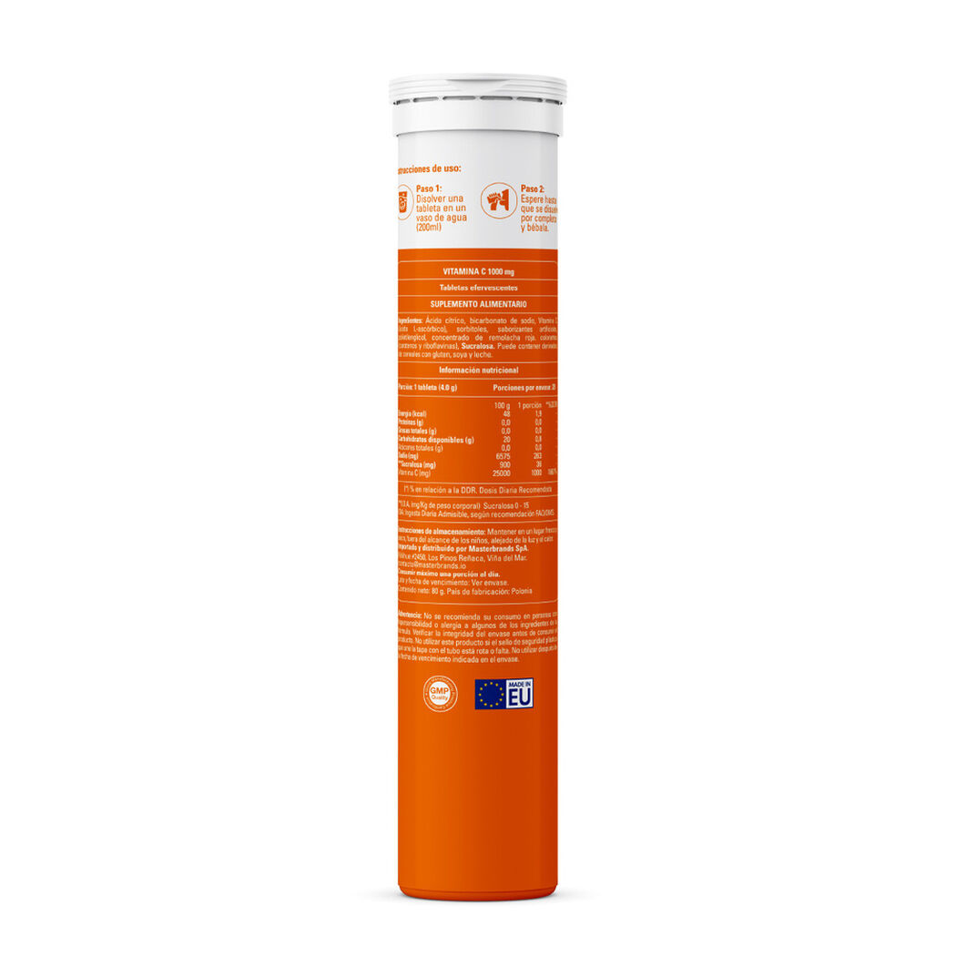 Vitamina C Vitaday 1000 mg Sabor Naranja 20 comprimidos efervescentes, , large image number 1