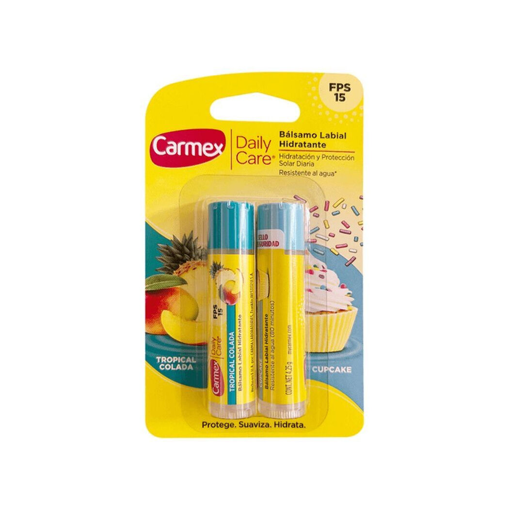 Carmex DUO Tropical C/CupCake Barra FPS15 2 x 4,25 gr, , large image number 0