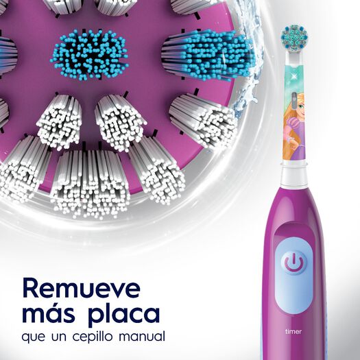 Oral B Cepillo de Dientes Eléctrico Infantil con 1 Repuesto, Diseño Disney  Princess, con Temporizador, Cabezal Redondo y Mango Ergonómico