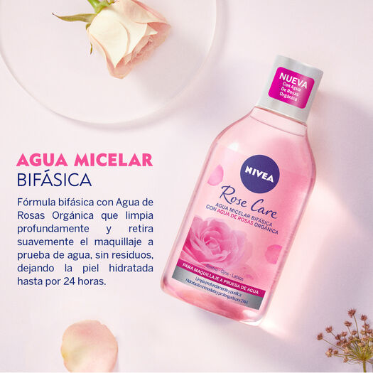 Agua Micelar Bifásica NIVEA Rose Care 400 ml, , large image number 2
