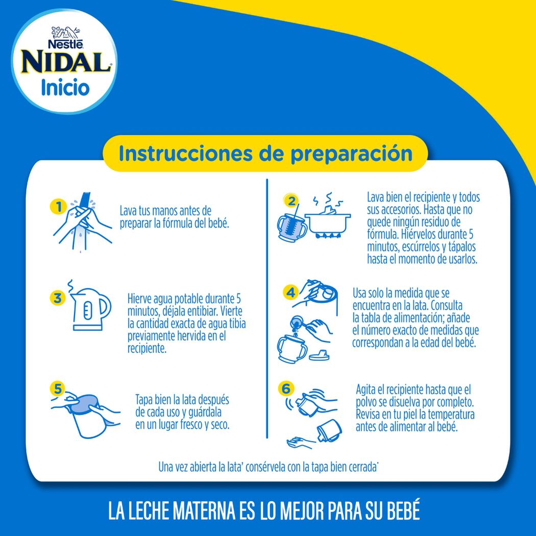 Fórmula Infantil Nidal Inicio Tarro 800 g, , large image number 3