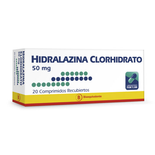 Hidralazina 50 mg x 20 Comprimidos Recubiertos MINTLAB CO SA, , large image number 0