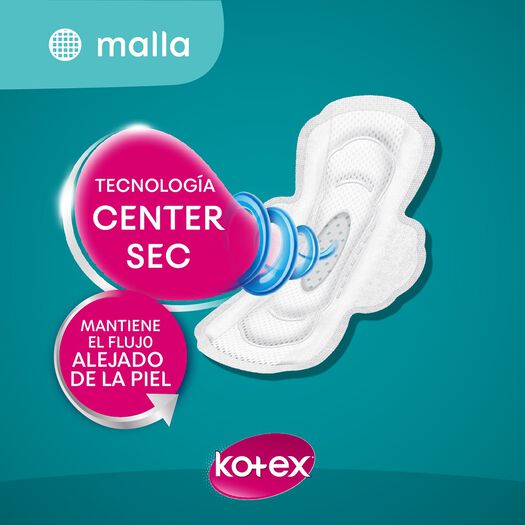 Toallas Higiénicas Kotex Ultrafina Malla Con Alas 16 un, , large image number 1