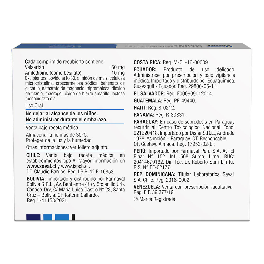 Valaxam 160 mg /10 mg x 30 Comprimidos Recubiertos, , large image number 1