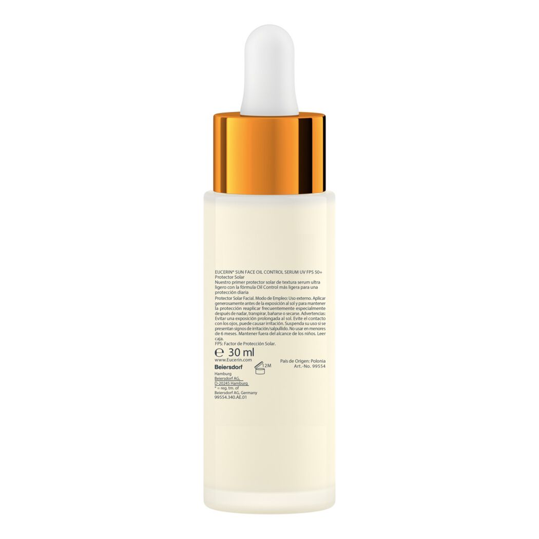 Protector Solar Eucerin Serum Oil Control UV Diario Ultra Ligero FPS 50+ 30ml, , large image number 3