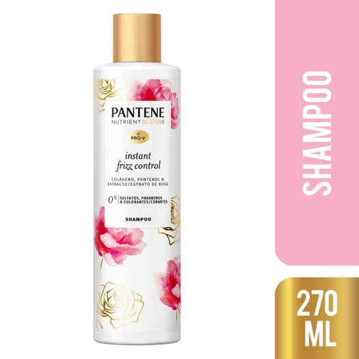 Shampoo Pantene Nutrient Blends Control De Frizz Instantáneo Colágeno, Pantenol & De Rosa 270 Ml, , large image number 0
